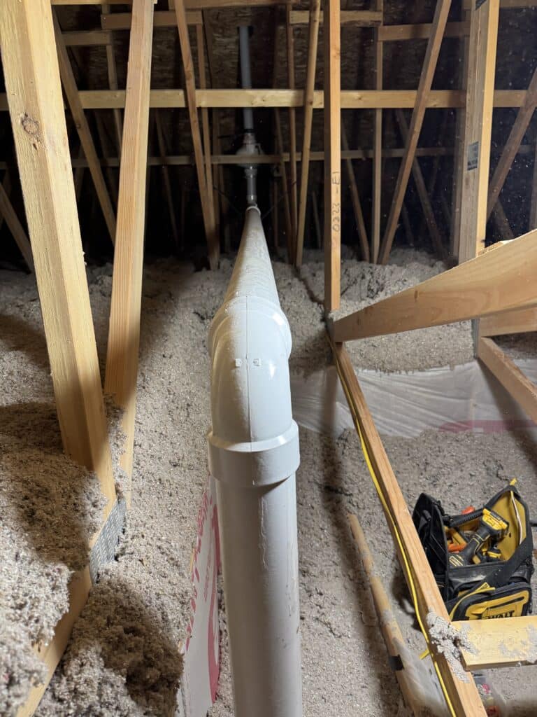 Radon system in attic