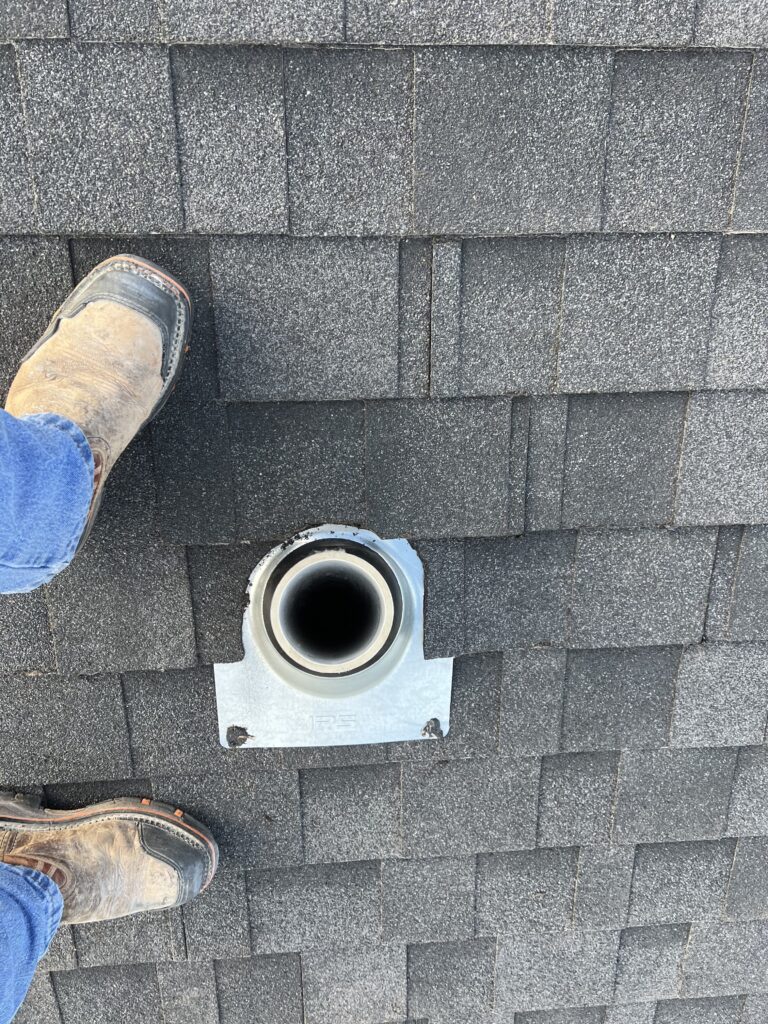 Radon exhaust on roof