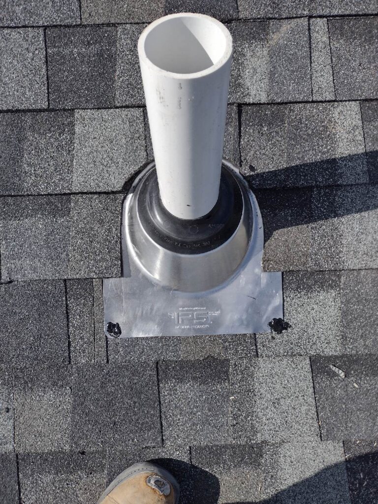 Radon exhaust on roof