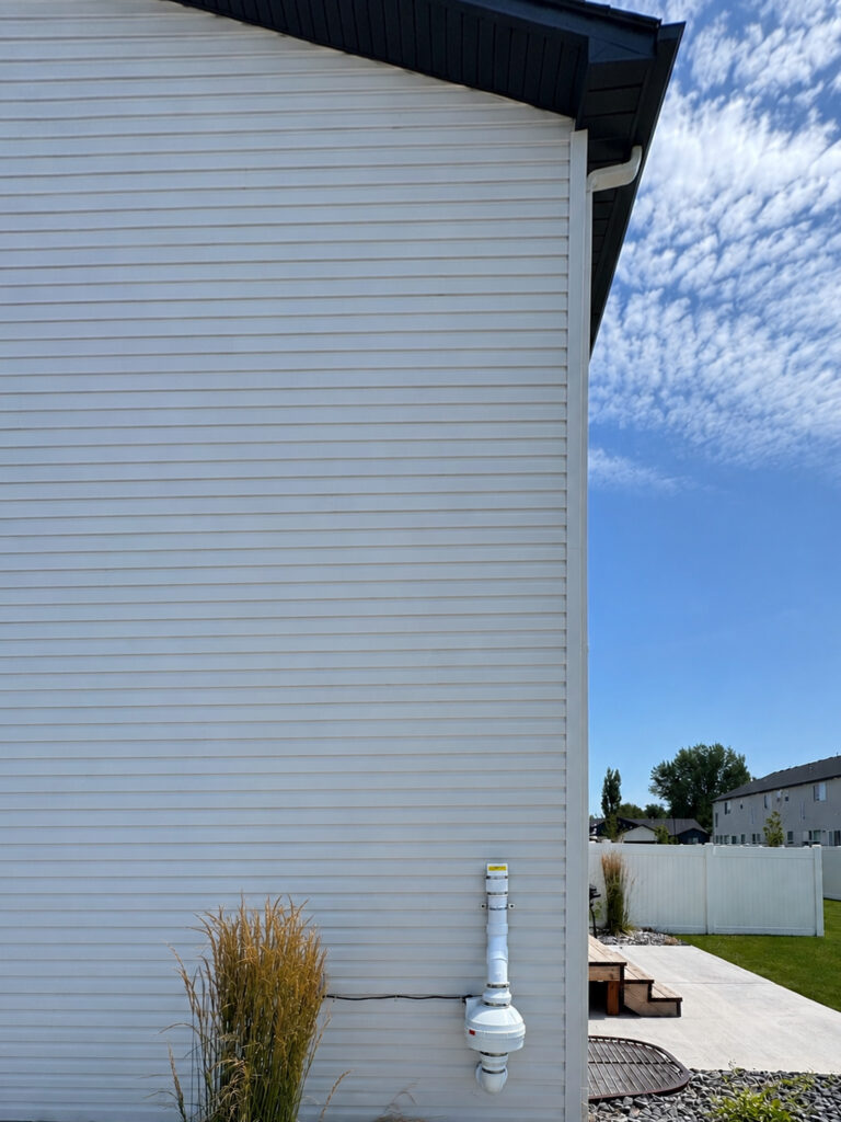 Before: Exterior radon system without venting